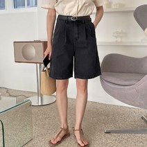 겔티 투핀턱 5부청반바지