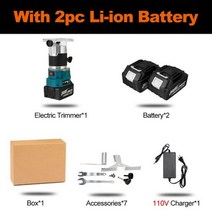 목재 전기 트리머 목공 밀링 핸드 라미네이터 라우터 배터리용, 2 Battery US Plug