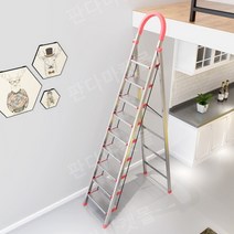 일자사다리 튼튼한 2층침대 스텐 철제 레더, 스테인리스16cm 페달 9단계 도구 상자