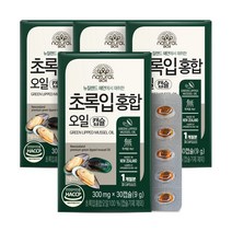 내추럴박스 _ 초록입홍합 오일캡슐 300mg x 30캡슐 4개 (4개월분), 30정