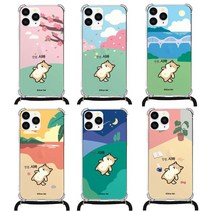 플라잉 갤럭시X커버5 (G525) 멍뭉이 시바 나들이 디자인 목걸이 스트랩 방탄젤하드 케이스