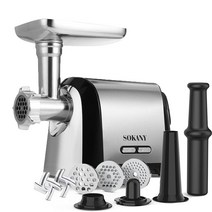 SOKANY 3200W 강력한 전기 고기 분쇄기 미트그라인더 소세지메이커 순대 고기 분쇄기 야채 소시지만들기 고기분쇄 고기다지기 햄버거패티 육가공 기계 버거 Mincer 088, 옵션 번호 (01) - 088, 220-240V, UK