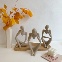 펜트하우스 생각하는사람 스톤 인테리어 오브제 조각상 모아이석상 미니석고상 돌조각, 상상하는 사람