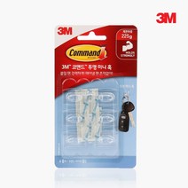 3M 코맨드벽걸이 벽걸이 투명 훅 17006(미니), 1개
