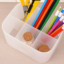 6칸 플라스틱필기구정리함 칸막이색연필통 연필상자