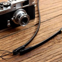 8mm 수제 카메라 스트랩 헤드 레이어 소가죽 복고풍 마이크로 싱글 로프-116560, 단일옵션, 18. 【검정 가죽 검정 실】 테더