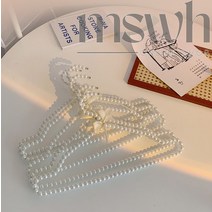 Mswh 매장옷걸이 트렌디한 진주옷걸이 논슬립 미끄럼방지 코팅 옷걸이 40cm, 화이트40cm