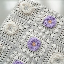 슬로우모먼츠 퓨어 블라썸 블랭킷 - 꽃모티브블랭킷 코바늘 DIY 키트, 퓨어블라썸블랭킷(샘플과동일), 플라워모티브메이커 추가