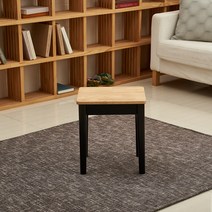 나무엔퍼니 프리미엄 고무나무 원목 다용도 스툴, 스툴(블랙)400x350x450