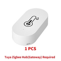 Tuya-Zigbee 스마트 온도 습도 센서 실내 습도계 컨트롤러 모니터링 스피커와 작동 알렉사 구글 홈, 1PCS