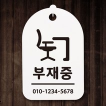뭉키데코 표찰_부재중_화이트 입 실내 미니 금연 푯말 사무실 화장실 7W80FF55, 블랙