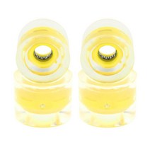 60mm 롱보드 휠이 있는 4x 스케이트보드 휠 거리 공원 거친 그라운드용 크루저 휠, PU, 노랑