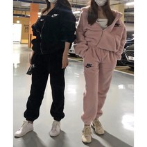 양털뽀글이 보아털 퍼집업후드점퍼 발열팬츠 상하세트 남녀공용 트레이닝복 후리스세트 캠핑룩