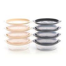 체리티 심플 쿡앤밥 전자렌지 용기 450ml 8p 세트, 혼합, 1세트, 아이보리 4p + 그레이 4p