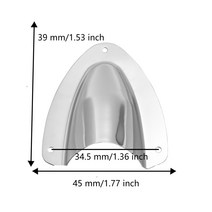 벤츄레이터 보트 용 조개 껍질 벤트 2 팩 크기 1.53X1.77 인치 39X45mm 스테인레스 스틸 클램쉘 나사 6 개, 한개옵션0