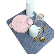 논슬립 실리콘 드라잉매트 그릇 건조대 식기 건조매트, 그레이