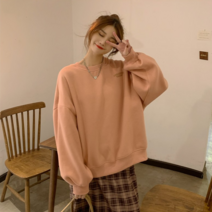 베러댓걸 여성용 봄 가을 겨울 라운드넥 오버핏 비바 데일리 박시 기모 여성 맨투맨