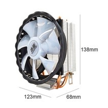 눈사람 2 히트 파이프 CPU 쿨러 RGB 120mm PWM 4 핀 PC 저소음 인텔 LGA 2011 775 1150 AMD AM4 AM3 냉각, 01 검정_02 RGB_01 WHITE