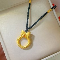 순금목걸이줄 체인 민줄 스네이크 뱀줄 진짜 18K 골드 후프 보우 목걸이 여성을 위한 신부 고급 주얼리 순