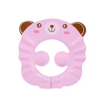 모자세탁 볼캡틀 모자틀 샤워 캡 안전한 샴푸 입욕 귀 물 보호 만화 소프트 모자 조절 가능한 헤어 워시 아기 아이, [09] bear pink