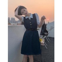 데님 원피스 청 휴양지 빅사이즈 여름 셔츠 니트 커플