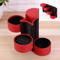 3단 액세서리 보석함 레드 미니보석함 악세사리함 쥬얼리박스 귀걸이정리함 주얼리박스제작 쥬얼리케이스 액세