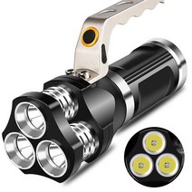 서치 해루질 사용 LED 충전식 후레쉬 손전등 대형 3600MAX, 1개