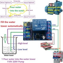 2 in 1 펌프 물 자동 컨트롤러 dc 12v 액체 레벨 센서 스위치 릴레이 모듈 모터 물고기 탱크 waterhouse irriga, 한개옵션0