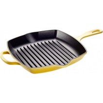 Le Creuset 시그니처 주철 그릴 팬 정사각형 26cm 인덕션을 포함한 모든 스토브에 적합 2.86kg 감귤, 단일옵션