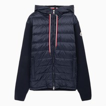 [몽클레어] (당일) 22FW 로고 패치 네이비 패딩 니트 가디건 9B00005 M136