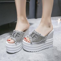 [JKUL] 여성통굽슬리퍼 통굽 13CM 다이아몬드 웨지힐 여성통굽슬리퍼