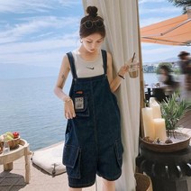 여자 연예인 멜빵 바지 점프수트 통큰 여름 데님 보세 키큰 프릴 여성 꽃무늬 빈티지 플라워 코디 특이한