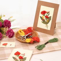 어버이날 카네이션만들기 자수 카드 액자 스승의날만들기 초등바느질키트 부모님 선생님 감동 선물 DIY KIT 카네이션 십자수세트