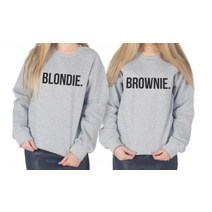 블론디 브라우니BLONDIE BROWNIE 새로운 라운드티 미국 유럽 여성 트랜디한 라운드넥