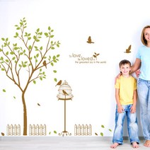 큐데코 셀프인테리어 포인트스티커, 해피트리-2 - 브라운