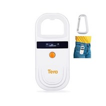 Tera D링 RFID 휴대용 동물 칩 ID 스캐너 OLED 디스플레이 스크린 충전식 데이터 저장 태그 스캐너 EMID FDX-B(ISO11784/85) 개 고양이 관리용, 오렌지 버튼