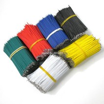 주석 도금 브레드 보드 PCB 솔더 케이블 24AWG 10cm 플라이 점퍼 와이어 커넥터 개, 06 YELLOW
