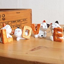 아트박스/디자인에버 LOVE CAT 미니어처 오너먼트 4P SET