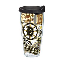 Tervis 1272245 NHL Boston Bruins All Over Tumbler with 랩과 블랙 커버 24oz 클리어