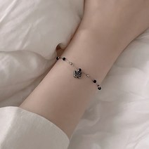 여성 써지컬스틸 비즈 나비펜던트 팔찌.디작소