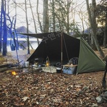 bushcraft 필드 생존 bc 텐트 야외 대피소 텐트 캠핑 트윈 봉우리 휴대용 텐트 캐노피, 05.카키색텐트(표준바닥매트발송)