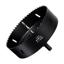 목재용 홀 톱 165mm6 12인치 합판 천장 건식 벽체용 파일럿 드릴 비트가 있는 HSS 바이메탈 커터, 블랙., 6 (152mm)