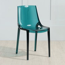 북유럽 투명 아크릴 체어 등받이 부엌 식탁의자 가정용 화장대 의자, 투명 에메랄드 D타입