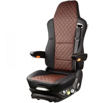 지게차 의자 시트 에어 덤프 카바 포터 충격 방지, 브라운 퀄팅자수(팔걸이+안전띠)