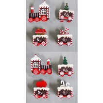 크리스마스 트리 장식 나무 만화 트랙 소형 기차 장난감 선물 상자 어린이 조기 교육 퍼즐 공예 홈 데코 1 세트, 3.3