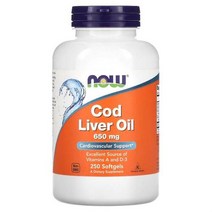 미국로켓배송 Now Foods 나우 푸드 대구간 기름 650 ㎎ 250 소프트 젤 3개