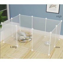 강아지 펜스 울타리 출입문 안전문 대문 휀스 개집만들기 고양이 방충망 펫도어 접이식 펜, M 35X45 1개, 투명한