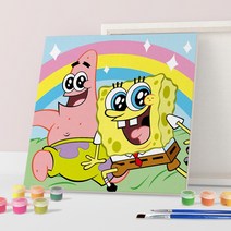 에이블 스폰지밥 diy 유화그리기 캔버스형 25x25, sp-비키니시티