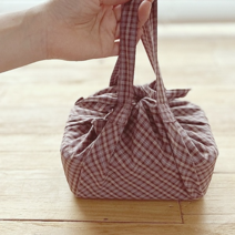 활용도가 좋은 드라이체크 도시락보자기 (2color) 간식커버, 체크 브라운