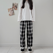 남자 여자 공용 체크바지